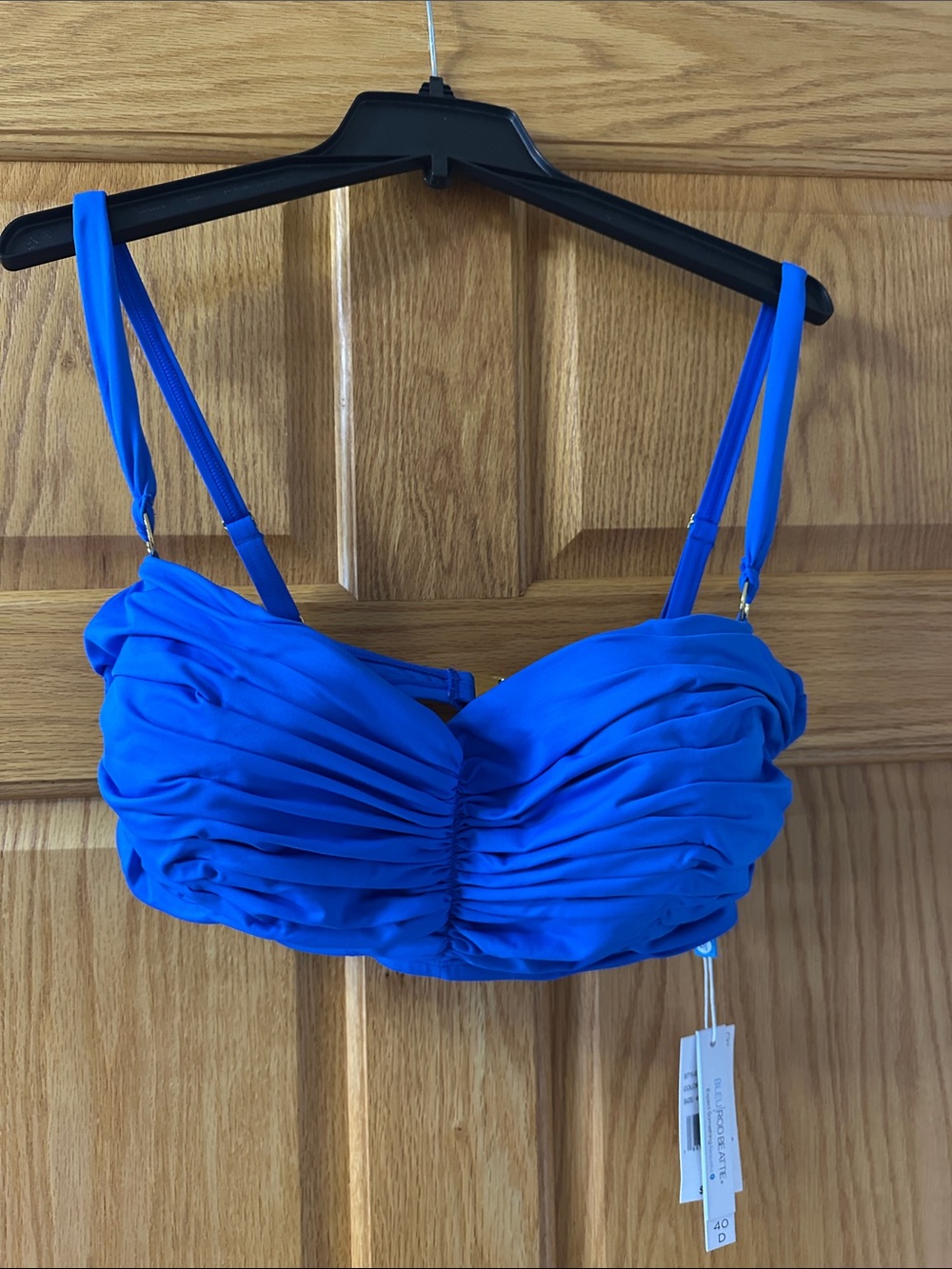 Bleu Rod Beattie Cobalt Blue Ruched Bikini Top
